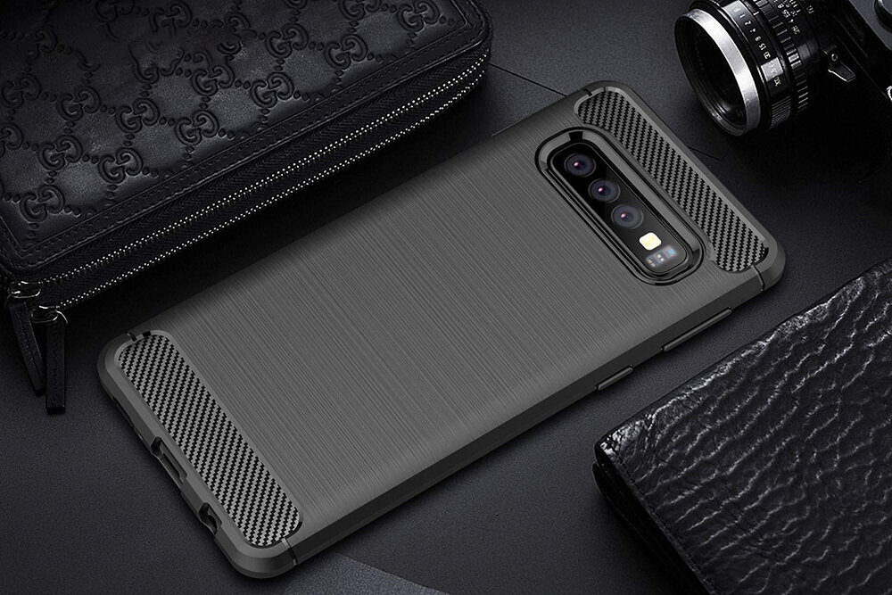 Dėklas telefonui Carbon skirtas Huawei P Smart 2021, juodas цена и информация | Telefono dėklai | pigu.lt