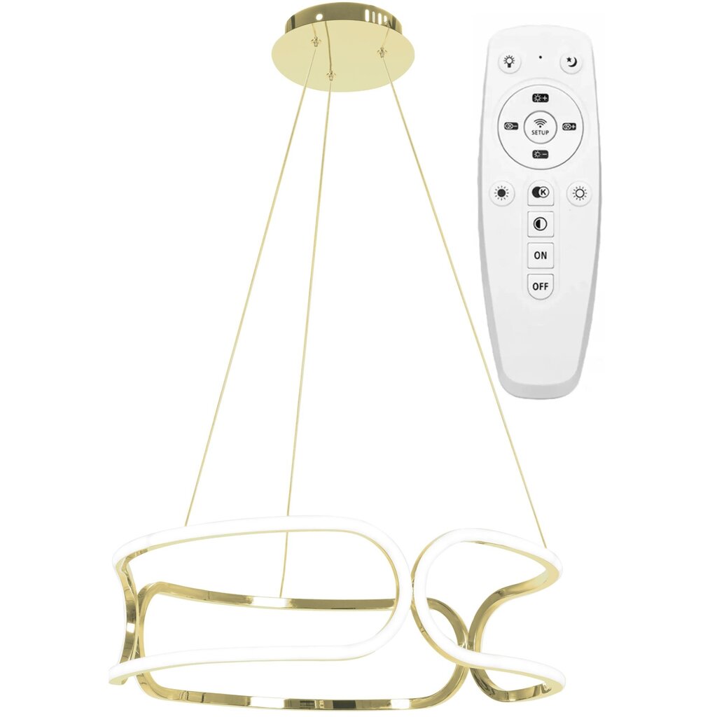 Pakabinamas LED šviestuvas su pultu Modern Trio, Gold kaina ir informacija | Pakabinami šviestuvai | pigu.lt