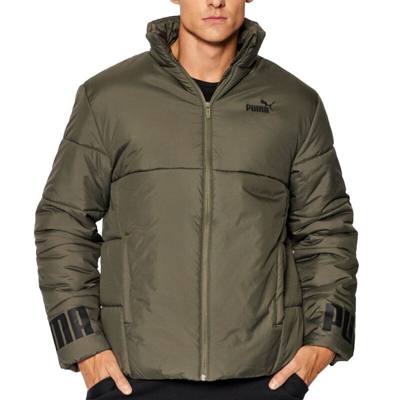 Striukė vyrams Puma Essentials Padded Jacket M 587689-44, žalia kaina ir informacija | Vyriškos striukės | pigu.lt