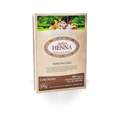 Краска для волос, темно-коричневый цвет | INDIAN HENNA DARK BROWN цена и информация | Краска для волос | pigu.lt