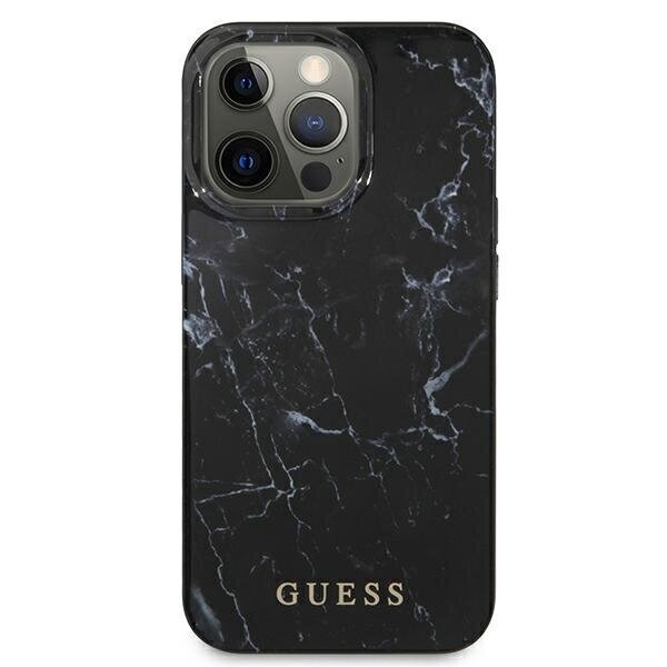 Originalus Guess Marble Hardcase telefono dėklas, skirtas iPhone 13 / 13 Pro / 14, juodas kaina ir informacija | Telefono dėklai | pigu.lt