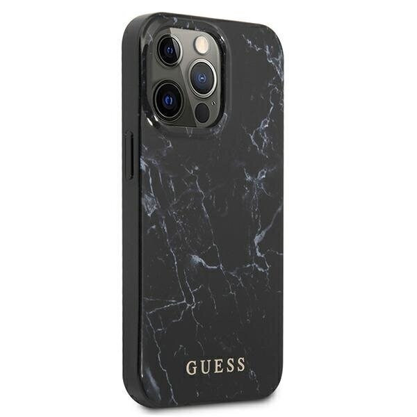 Originalus Guess Marble Hardcase telefono dėklas, skirtas iPhone 13 / 13 Pro / 14, juodas kaina ir informacija | Telefono dėklai | pigu.lt