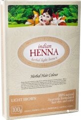 Plaukų dažai chna pagrindu Indian Henna Light brown 100 g kaina ir informacija | Plaukų dažai | pigu.lt