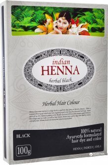 Plaukų dažai chna pagrindu Indian Henna Black 100 g kaina ir informacija | Plaukų dažai | pigu.lt