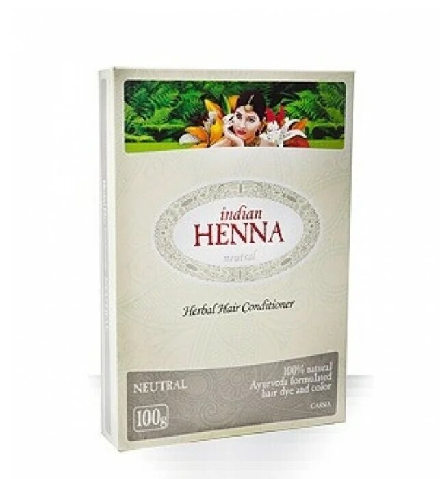 INDIAN HENNA NEUTRAL - Bespalvė neutrali chna, natūrali plaukų priežiūros priemonė kaina ir informacija | Plaukų dažai | pigu.lt