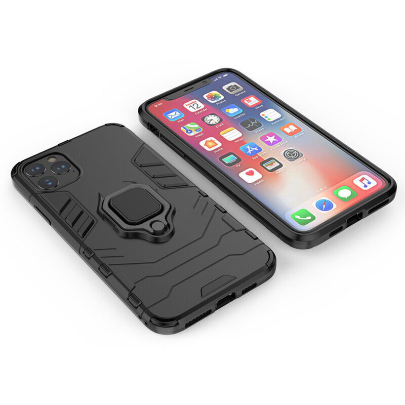 Telefono dėklas Ring Armor, skirtas iPhone 13, juodas kaina ir informacija | Telefono dėklai | pigu.lt