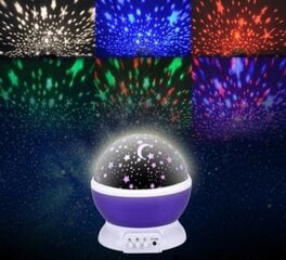 Naktinė lempa 2in1 USB žvaigždžių projektorius, violetinė kaina ir informacija | Dekoracijos šventėms | pigu.lt