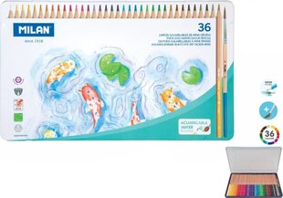 Цветные карандаши Milan Acuarelable, 36 шт. цена и информация | Канцелярские товары | pigu.lt