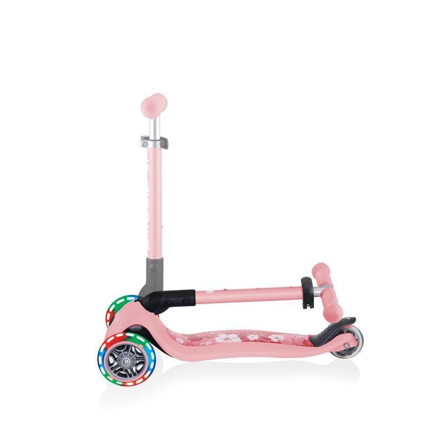 Globber Junior Foldable Fantasy Lights / Pastel Pink Flowers kaina ir informacija | Paspirtukai | pigu.lt
