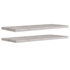 Pakabinamos lentynos, 2vnt., betono pilkos, 90x23,5x3,8cm, MDF kaina ir informacija | Lentynos | pigu.lt