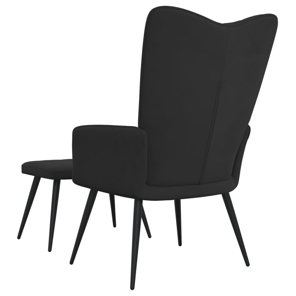 Poilsio kėdė su pakoja, juoda kaina ir informacija | Svetainės foteliai | pigu.lt