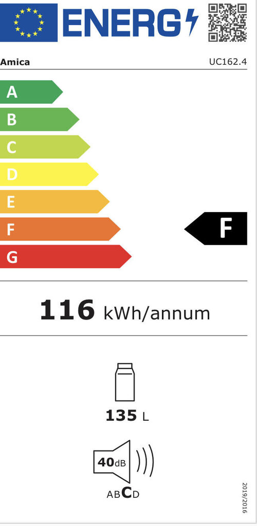 Amica UC162.4 kaina ir informacija | Šaldytuvai | pigu.lt