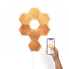 Nanoleaf Elements Wood Hexagons Starter Kit (7 panels) цена и информация | Настенные светильники | pigu.lt