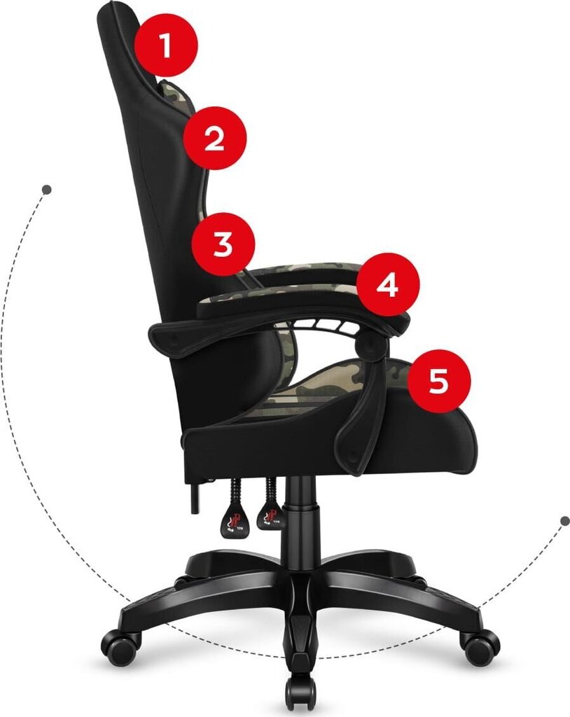 Žaidimų kėdė Huzaro Force 4.5 Camo Mesh kaina ir informacija | Biuro kėdės | pigu.lt