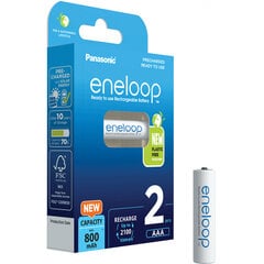 Panasonic eneloop įkraunama baterija AAA 800 2BP kaina ir informacija | Elementai | pigu.lt