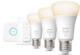 Светодиодные лампы Philips Hue E27 9.5 Вт 1100 лм, 3 шт цена и информация | Электрические лампы | pigu.lt