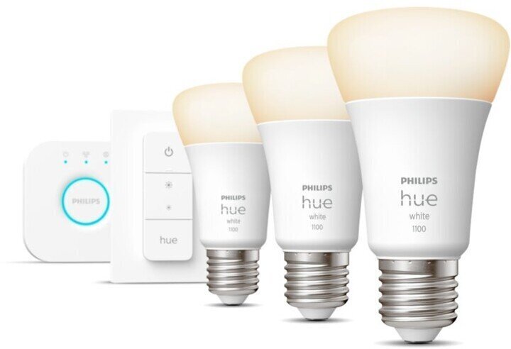 LED lemputės Philips Hue E27 9.5W 1100lm, 3 vnt цена и информация | Elektros lemputės | pigu.lt