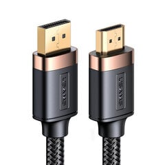 Usams U74 4K DP į HDMI 2m, Juodas kaina ir informacija | Kabeliai ir laidai | pigu.lt