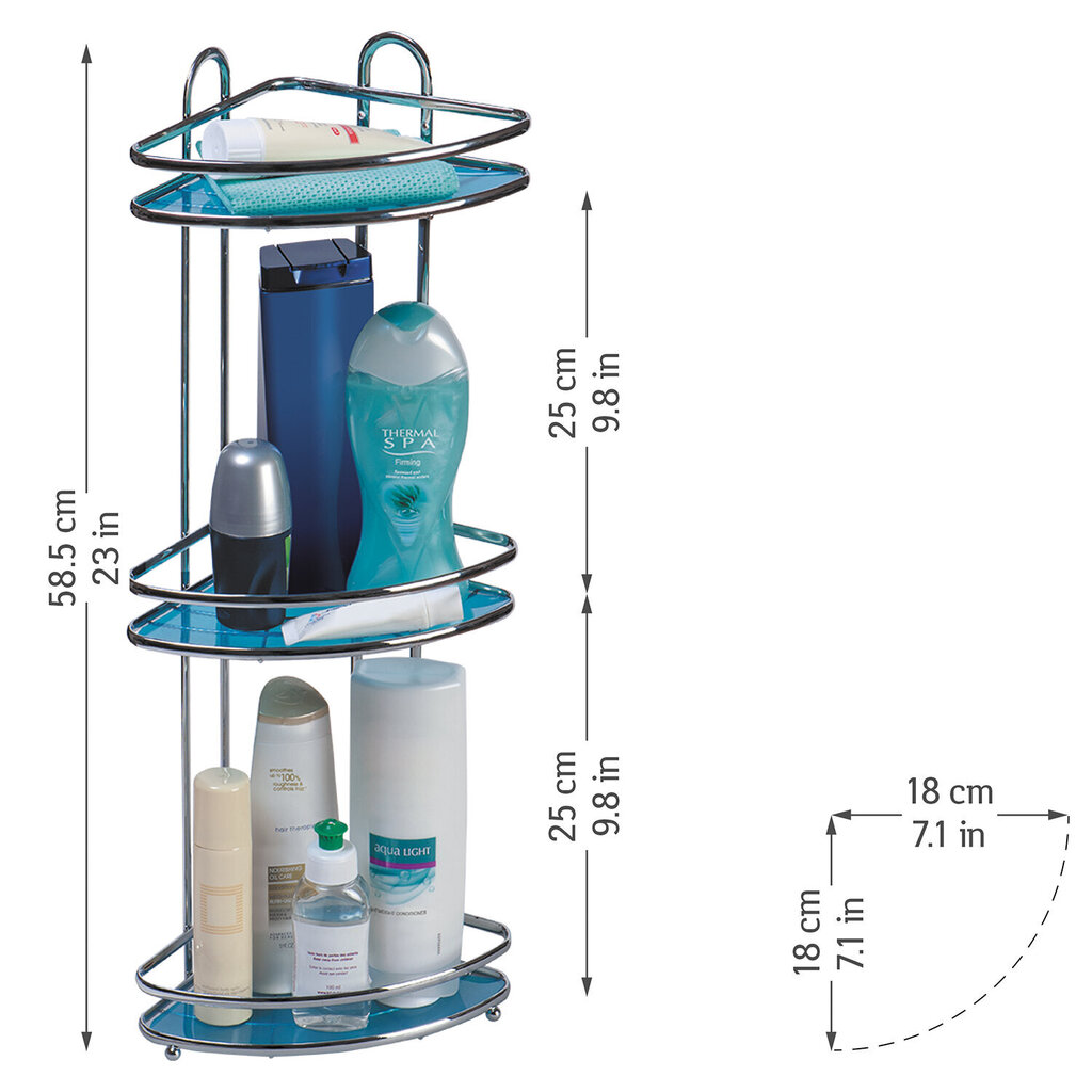 Tatkraft kampinė vonios lentyna kaina ir informacija | Vonios kambario aksesuarai | pigu.lt