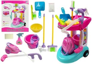Vaikiškas valymo rinkinys Lean Toys, rožinis kaina ir informacija | Žaislai mergaitėms | pigu.lt