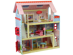 Medinis trijų aukštų namas lėlėms su baldais kaina ir informacija | Žaislai mergaitėms | pigu.lt