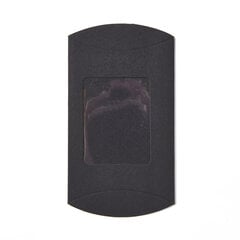 Dovanų dėžutė sulankstoma pagalvėlė 125x80x20mm juoda matinė su langeliu kaina ir informacija | Dovanų pakavimo priemonės | pigu.lt