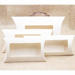 Dovanų dėžutė sulankstoma pagalvėlė 125x80x20mm balta su langeliu kaina ir informacija | Dovanų pakavimo priemonės | pigu.lt