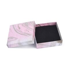 Dovanų dėžutė 92x92x29mm rožinė-marmurinė kaina ir informacija | Dovanų pakavimo priemonės | pigu.lt