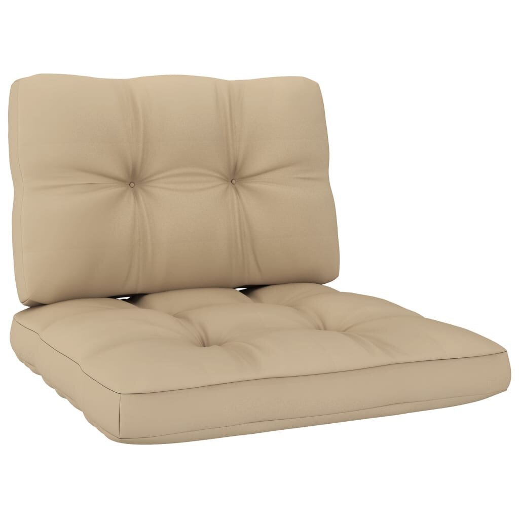 vidaXL Sodo kėdė su smėlio pagalvėlėmis, impregnuota pušies mediena kaina ir informacija | Lauko kėdės, foteliai, pufai | pigu.lt