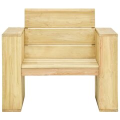 vidaXL Sodo kėdė su raudonomis pagalvėmis, impregnuota pušies mediena kaina ir informacija | Lauko kėdės, foteliai, pufai | pigu.lt