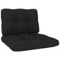 vidaXL Sodo kėdės su juodomis pagalvėlėmis, 2vnt., impregnuota pušis kaina ir informacija | Lauko kėdės, foteliai, pufai | pigu.lt