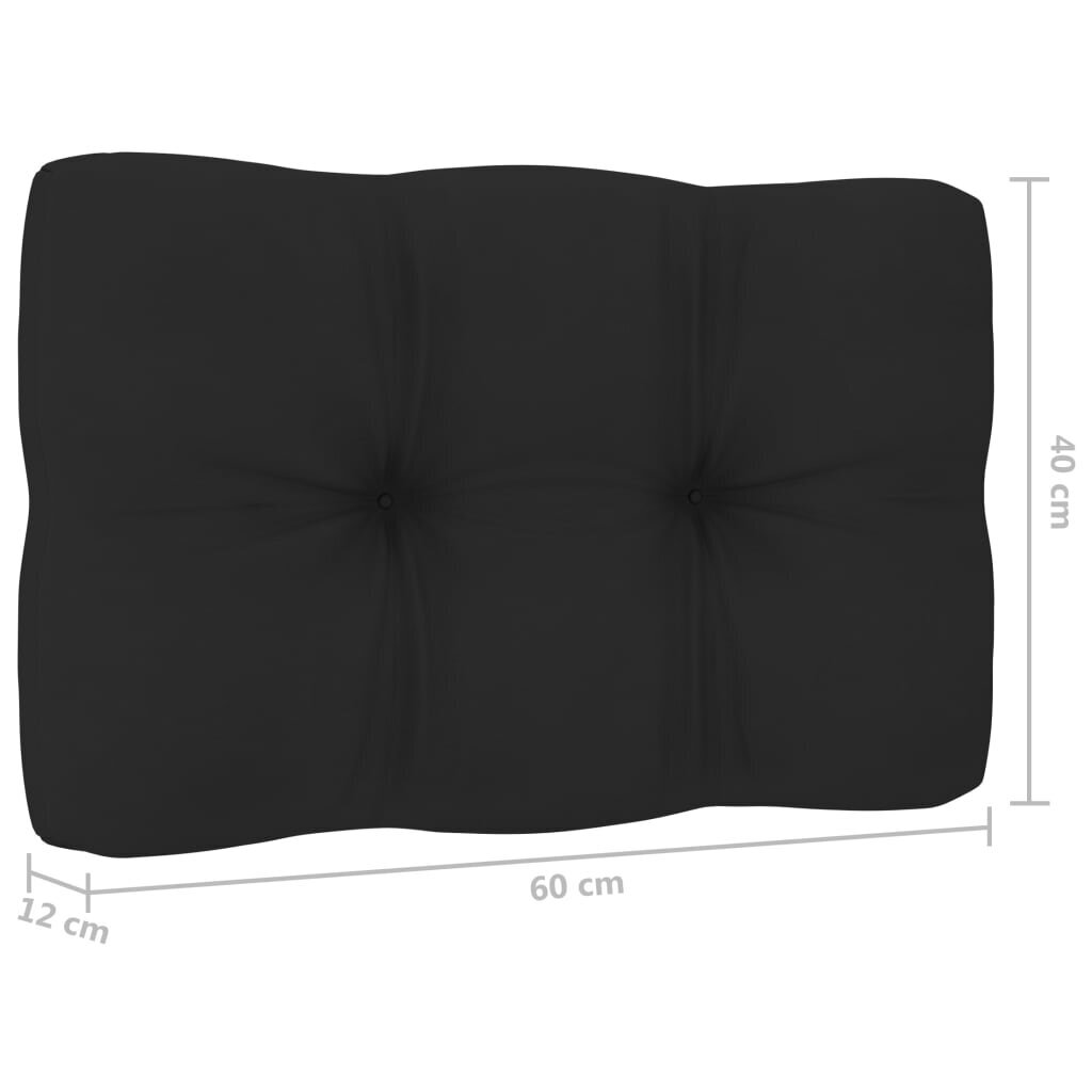 vidaXL Sodo kėdės su juodomis pagalvėlėmis, 2vnt., impregnuota pušis цена и информация | Lauko kėdės, foteliai, pufai | pigu.lt