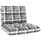 vidaXL Sodo kėdės su languotomis pagalvėmis, 2vnt., impregnuota pušis kaina ir informacija | Lauko kėdės, foteliai, pufai | pigu.lt