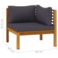 Modulinė kampinė sofa su pagalvėmis, mėlyna/ruda цена и информация | Lauko kėdės, foteliai, pufai | pigu.lt