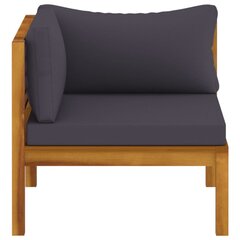Modulinė kampinė sofa su pagalvėmis, mėlyna/ruda цена и информация | Садовые стулья, кресла, пуфы | pigu.lt