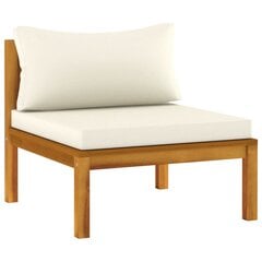 Modulinė vidurinė sofos dalis su kremine pagalvėle, akacija kaina ir informacija | Lauko kėdės, foteliai, pufai | pigu.lt
