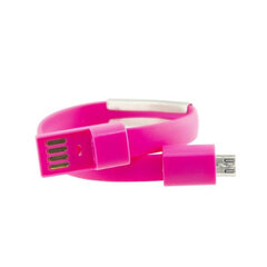 Напульсник с Micro USB-кабелем Contact 23 cм Розовый цена и информация | Кабели для телефонов | pigu.lt