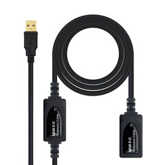 Удлинительный USB-кабель Nanocable 10.01.0212 10 м цена и информация | Адаптеры, USB-разветвители | pigu.lt