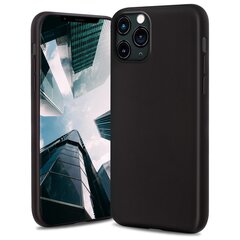 Moozy Lifestyle Dėklas iPhone 13 Pro Max - Silikono Dėklas su Matine Danga ir Minkštu Mikropluošto Pamušalu, Juoda kaina ir informacija | Telefono dėklai | pigu.lt