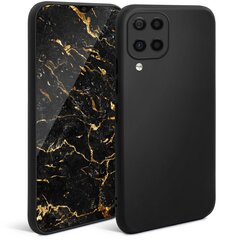 Moozy Minimalist Silikoninis Dėklas Samsung Galaxy A12, Juoda - Matinės Dangos Plonas TPU Dėklas kaina ir informacija | Telefono dėklai | pigu.lt