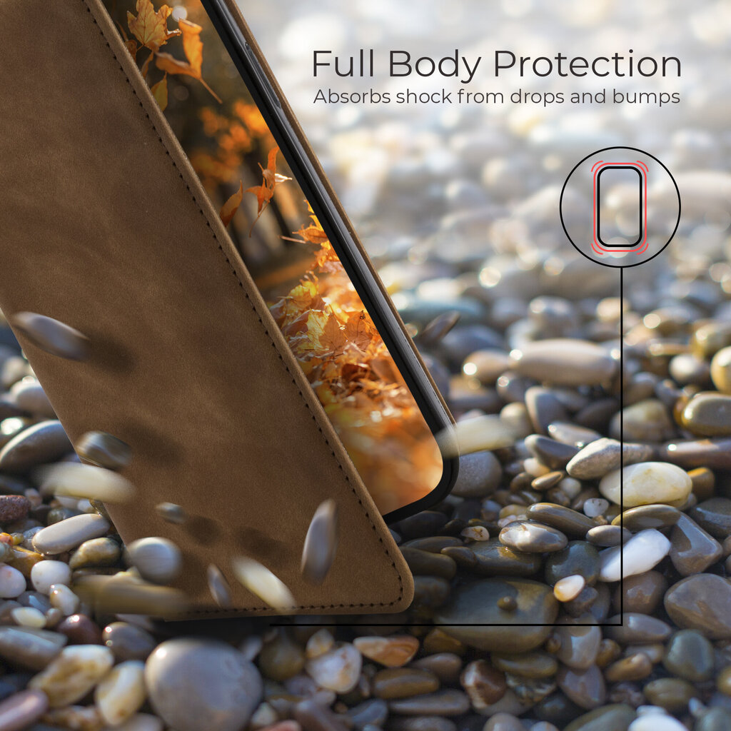 Moozy Marmurinis rudas atverčiamasis dėklas Xiaomi Redmi Note 10 Pro, Xiaomi Redmi Note 10 Pro Max - Flip Cover, magnetinis Flip Folio Retro piniginės dėklas su kortelių laikikliu ir stovu kaina ir informacija | Telefono dėklai | pigu.lt