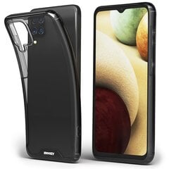 Противоударный чехол Moozy Xframe для Samsung Galaxy A12 – Двухцветный прозрачный гибридный чехол с черным амортизирующим ободком из ТПУ цена и информация | Чехлы для телефонов | pigu.lt