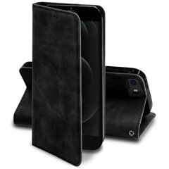 Moozy Marmurinis juodas atverčiamasis dėklas iPhone SE 2020, iPhone 8, iPhone 7 - Flip Cover, magnetinis Flip Folio Retro piniginės dėklas su kortelių laikikliu ir stovu kaina ir informacija | Telefono dėklai | pigu.lt