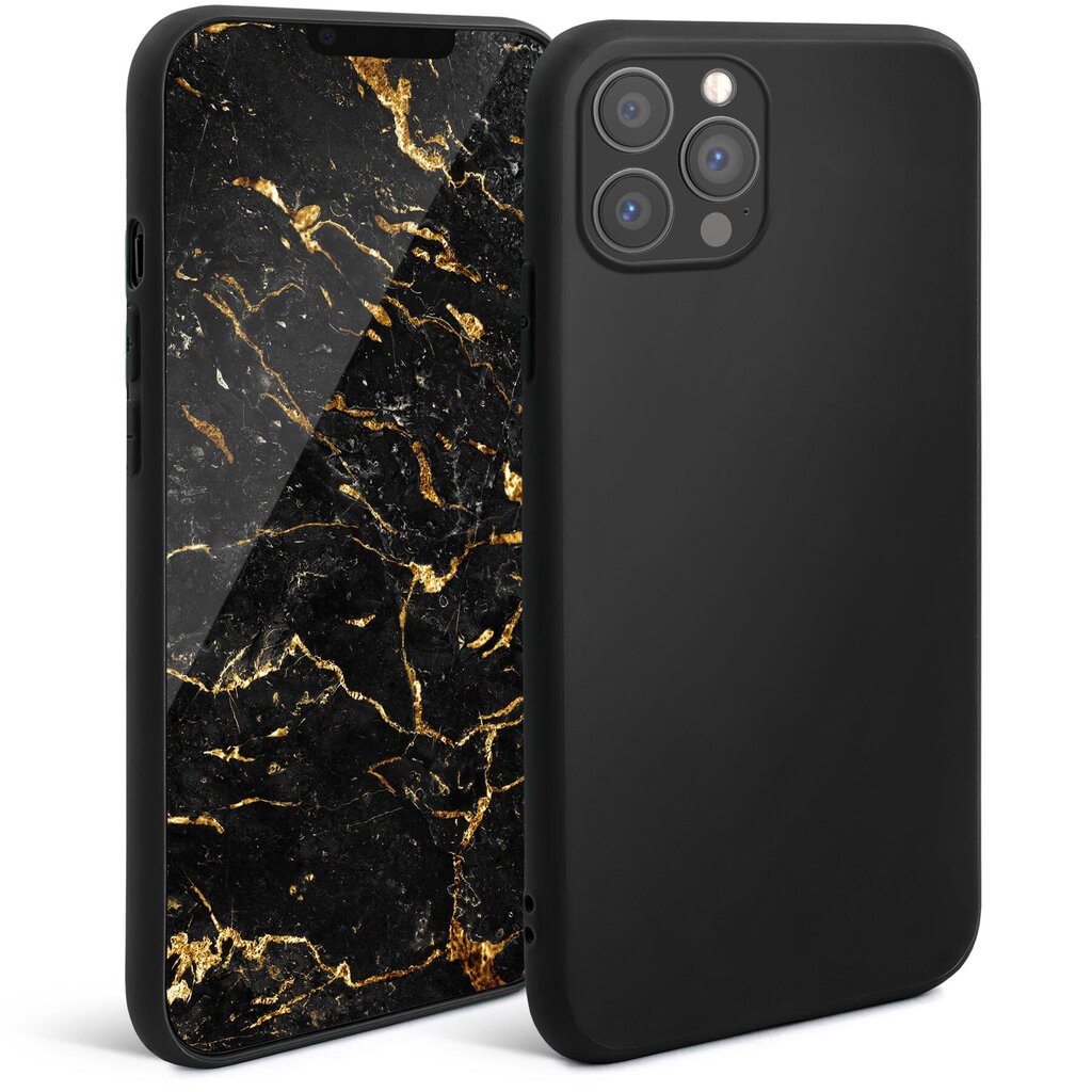 Moozy Minimalist Silikoninis Dėklas iPhone 13 Pro, Juoda - Matinės Dangos Plonas TPU Dėklas цена и информация | Telefono dėklai | pigu.lt