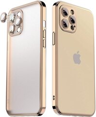 Matte transparent soft case camera protection (electroplated) Apple iPhone 13 gold цена и информация | Чехлы для телефонов | pigu.lt
