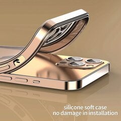 Matte transparent soft case camera protection (electroplated) Apple iPhone 13 gold цена и информация | Чехлы для телефонов | pigu.lt