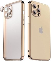 Matte transparent soft case camera protection (electroplated) Apple iPhone 12 aukšinė (gold) kaina ir informacija | Telefono dėklai | pigu.lt