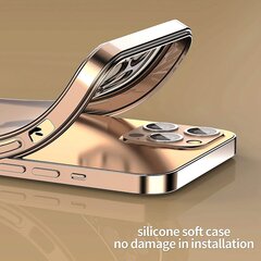 Matte transparent soft case camera protection (electroplated) Apple iPhone 12 gold цена и информация | Чехлы для телефонов | pigu.lt