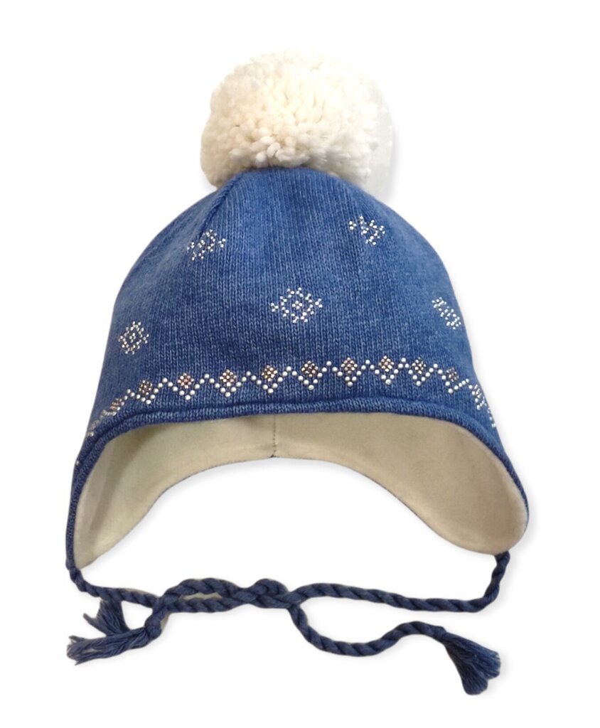 Žieminė užrišama kepurė su vilna mergaitėms Maximo kaina ir informacija | Žiemos drabužiai vaikams | pigu.lt