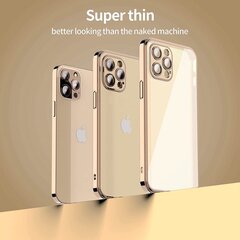 Matte transparent soft case camera protection (electroplated) Apple iPhone 11 gold цена и информация | Чехлы для телефонов | pigu.lt